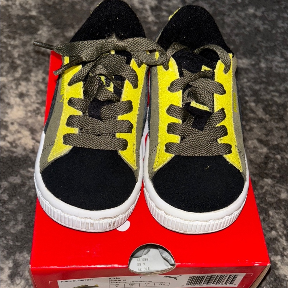 Puma Black/Green Kids' Sneakers